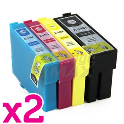 8 Pack Epson 140 (T1401-T1404) Generic High Yield Inkjet Cartridges [2BK,2C,2M,2Y]
