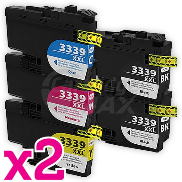 10 Pack Brother LC-3339XL Generic High Yield Ink Cartridge Combo [4BK, 2C, 2M, 2Y]