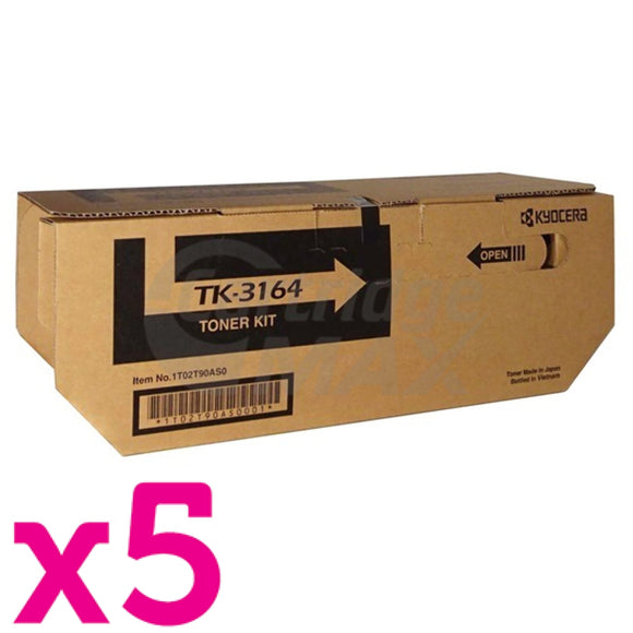5 x Original Kyocera TK-3164 Black Toner Kit P3045DN
