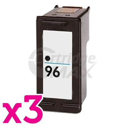 3 x HP 96 Generic Black Inkjet Cartridge C8767WA - 800 Pages