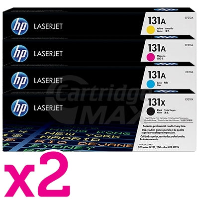 2 Sets of 4 Pack HP CF210X-CF213A (131X / 131A) Original Toner Cartridges [2BK,2C,2M,2Y]
