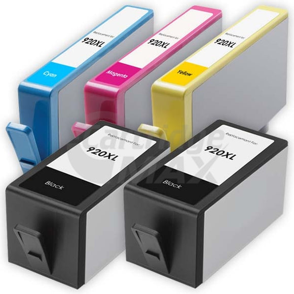 5 Pack HP 920XL Generic High Yield Inkjet Cartridges CD972AA-CD975AA [2BK,1C,1M,1Y]