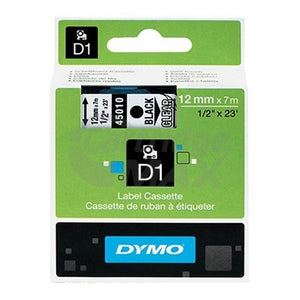 Dymo SD45010 / S0720500 Original 12mm Black Text on Clear Label Cassette - 7 meters