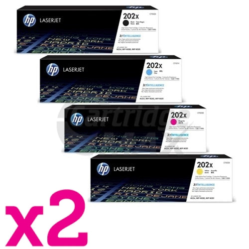 2 Sets of 4 Pack HP CF500X-CF503X (202X) Original High Yield Toner Cartridges [2BK,2C,2M,2Y]