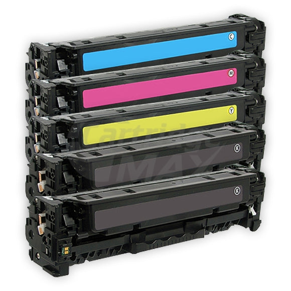 5 Pack HP CE410X-CE413A (305X/305A) Generic Toner Cartridges [2BK,1C,1M,1Y]