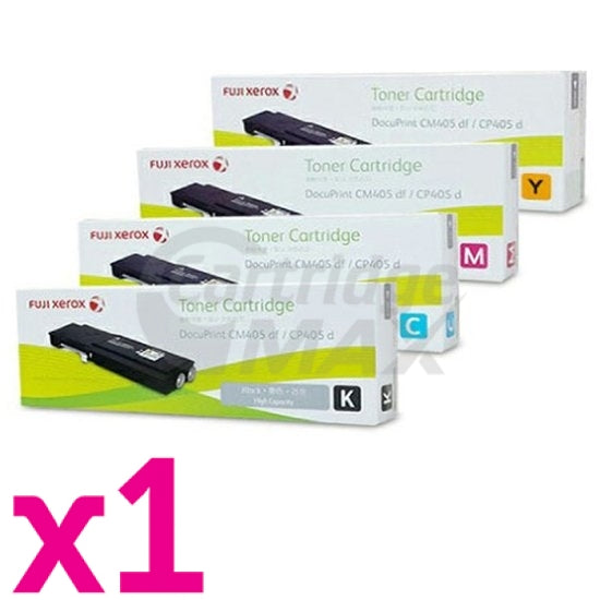 4 Pack Fuji Xerox DocuPrint CP405D, CM405DF Original Toner Cartridges [CT202033-CT202036]