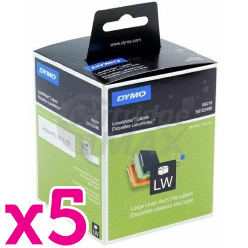 5 x Dymo SD99019 / S0722480 Original White Label Roll 59mm x 190mm  - 110 labels per roll