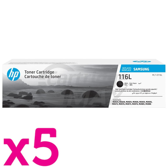 5 x Samsung SLM2825DW/ 2835DW/ 2875FW/ 2885FW (MLT-D116L) Original Black High Yield Toner Cartridge SU830A