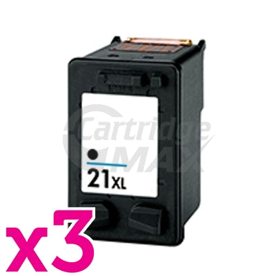 3 x HP 21XL Generic Black High Yield Inkjet Cartridge C9351CA - 475 Pages
