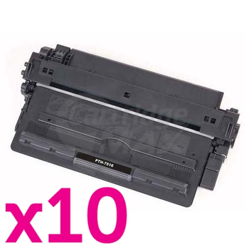 10 x Q7516A (16A) Generic Black Toner Cartridge - 12,000 Pages