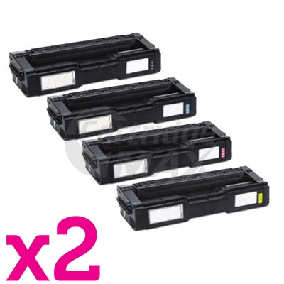 2 Sets of 4 Pack Lanier SPC220 / SPC221 / SPC222 / SPC240 (406059-406062) Generic Toner Combo [2BK+2C+2M+2Y]