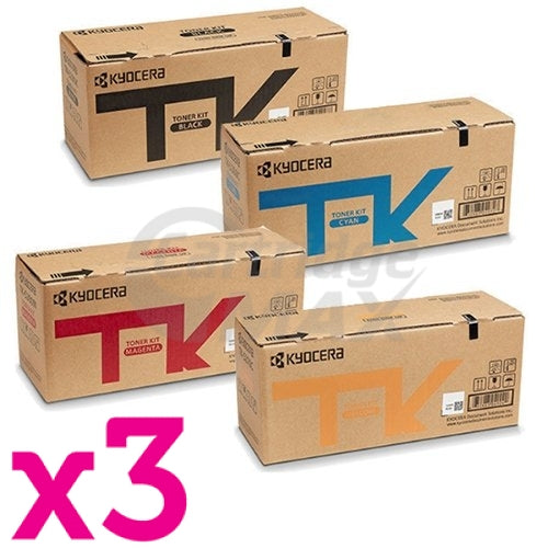 3 Sets of 4-Pack Original Kyocera TK-5284 Toner Combo Ecosys P6235CDN, M6635CIDN [3BK,3C,3M,3Y]