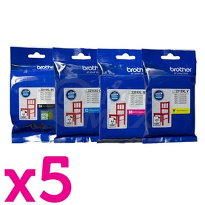 20 Pack Original Brother LC-3319XL High Yield Ink Combo [5BK,5C,5M,5Y]