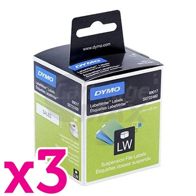 3 x Dymo SD99017 / S0722460 Original White Label Roll 12mm x 50mm - 220 labels per roll