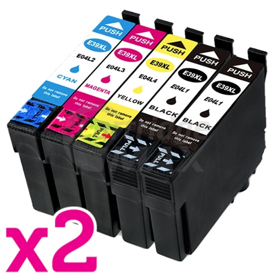 10 Pack Epson 39XL Generic High Yield Inkjet Cartridges C13T04L192 - C13T04L492 [4BK, 2C, 2M, 2Y]