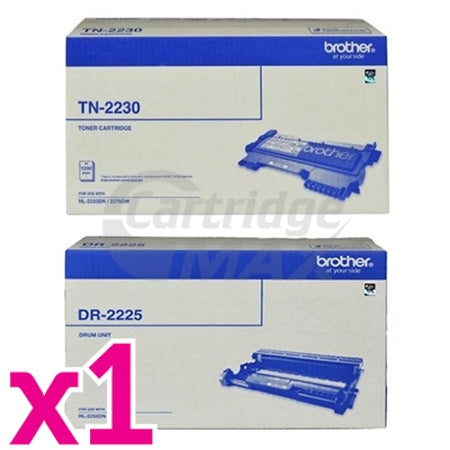 Brother Original TN-2230 Toner Cartridge + Original DR-2225 Drum Unit Combo