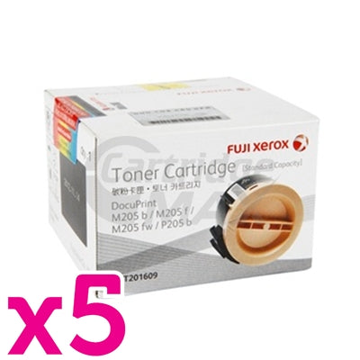 5 x Original Fuji Xerox DocuPrint P205B M205B Black Toner Cartridge High Yield - 2,200 pages (CT201610)