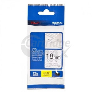 Brother TZe-SE4 Original 18mm Black Text on White Security Laminated Tape - 8 metres