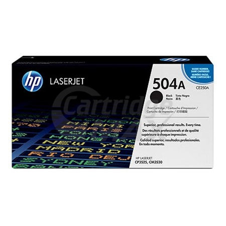 HP CE250A (504A) Original Black Toner Cartridge - 5,000 Pages