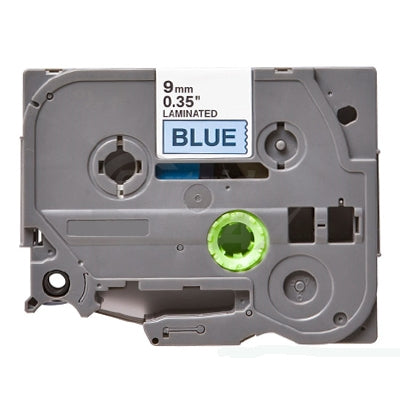 Brother TZe-521 Generic 9mm Black Text on Blue Laminated Tape - 8 meters