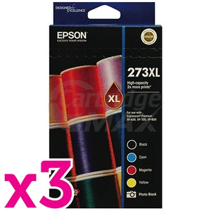 3 x Value Pack - Epson 273XL Original High Yield Ink Combo [C13T275792] [3BK,3PBK,3C,3M,3Y]