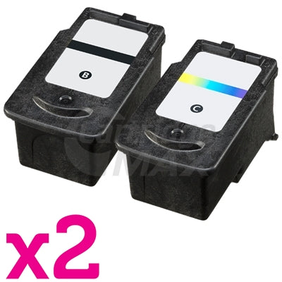 4-Pack Canon PG-640XL, CL-641XL Generic High Yield Ink Cartridge [2Black + 2Colour]