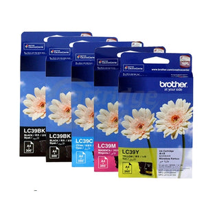 5 Pack Original Brother LC-39 Ink Combo [2BK+C+M+Y]