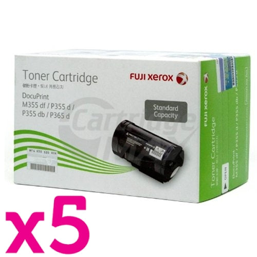 5 x Original Fuji Xerox DocuPrint M355df, P355d Black Toner - 4,000 pages (CT201937)