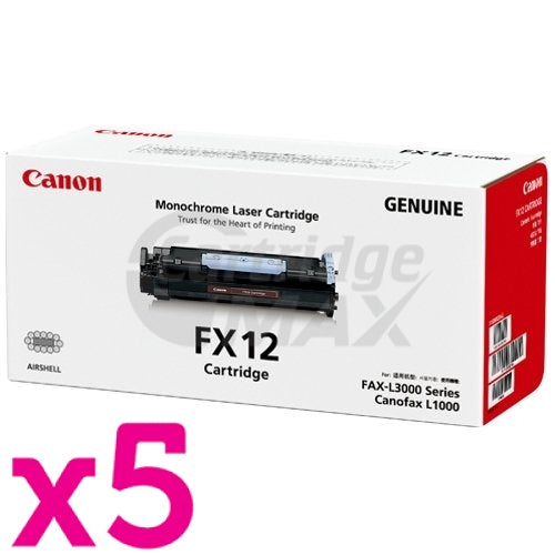 5 x Canon FX-12 Black Original Toner Cartridge