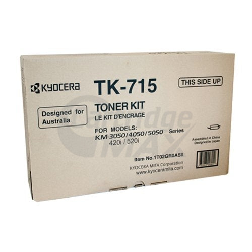 1 x Original Kyocera TK-715 Black Toner KM-3050, KM-4050, KM-5050, TASKalfa 420i - 34,000 Pages