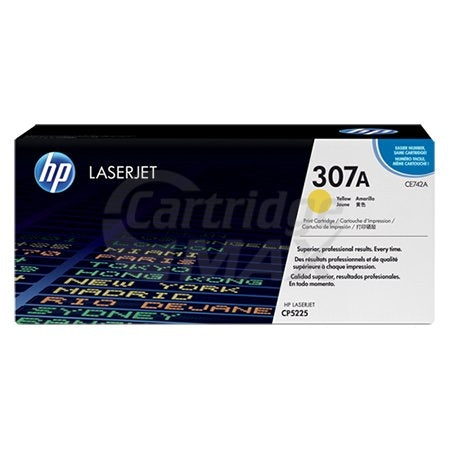 HP CE742A (307A) Original Yellow Toner Cartridge - 7,300 Pages