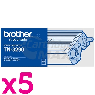 5 x Brother TN-3290 Black Original High Yield Toner Cartridge