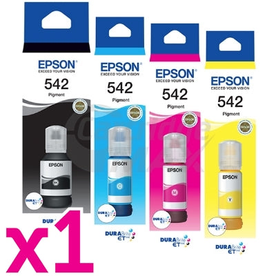 4-Pack Original Epson T542 DURABRite EcoTank Ink Bottle [BK+C+M+Y]