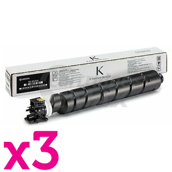 3 x Original Kyocera TK-8529K Black Toner Cartridge