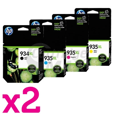 2 sets of 4 Pack HP 934XL + 935XL Original High Yield Inkjet Cartridges C2P23AA - C2P26AA [2BK,2C,2M,2Y]