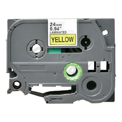 Brother TZe-651 Generic 24mm Black Text on Yellow Laminated Tape - 8 meters
