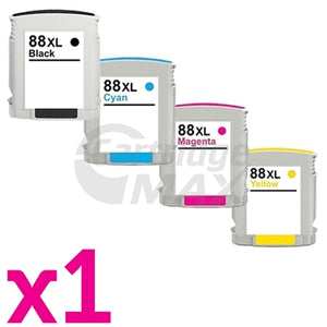 4 Pack HP 88XL Generic Inkjet Cartridge C9396A - C9393A [1BK,1C,1M,1Y]