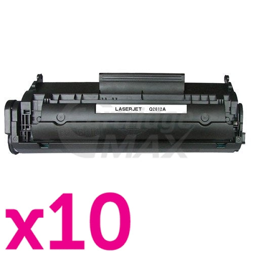 10 x HP Q2612A (12A) Generic Black Toner Cartridge - 2,000 Pages