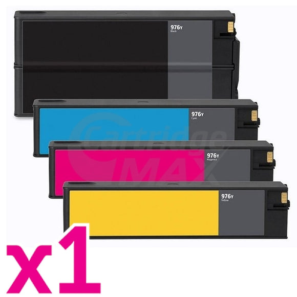 4 Pack HP 976Y Generic Inkjet Cartridge Combo L0R05A - L0R08A [1BK,1C,1M,1Y]