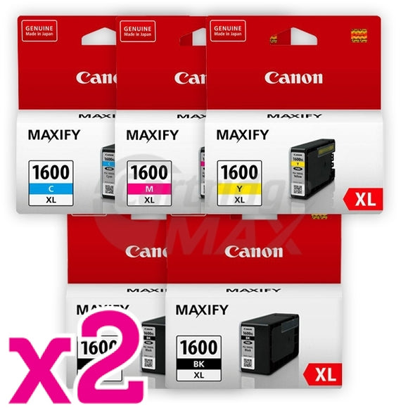 10 Pack Canon PGI-1600XL Original High Yield Ink Cartridge [4BK,2C,2M,2Y]