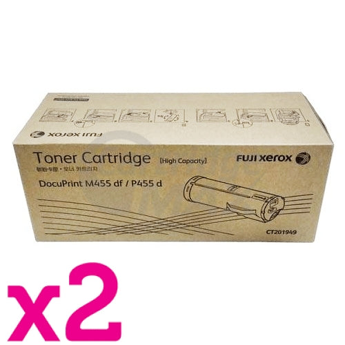 2 x Fuji Xerox DocuPrint P455d M455DF Original Toner Cartridge - 25,000 pages (CT201949)