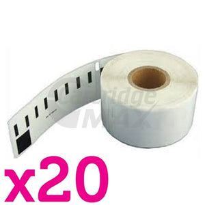 20 x Dymo SD99010 / S0722370 Generic White Label Roll 28mm x 89mm - 130 labels per roll