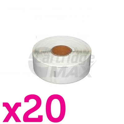 20 x Dymo SD99012 / S0722400 Generic White Label Roll 36mm x 89mm - 260 labels per roll