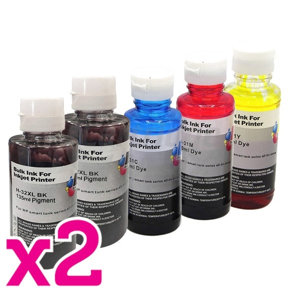 10 Pack HP 32XL + 31 Generic Ink Bottle 1VV24AA 1VU26AA-1VU28AA [4BK,2C,2M,2Y]