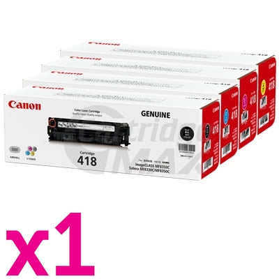 4 Pack Original Canon CART-418 Toner Cartridges [1BK,1C,1M,1Y]