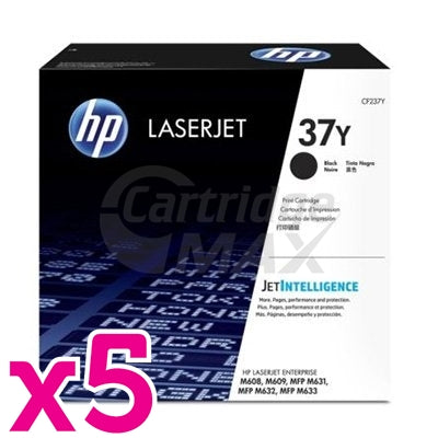 5 x HP CF237Y (37Y) Original Black Extra High Yield Toner Cartridge - 41,000 Pages
