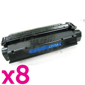 8 x HP C7115A (15A) Generic Black Toner Cartridge - 2,500 Pages