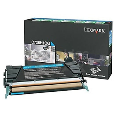 Lexmark (C736H1CG) Original C736 / X736 / X738 Cyan High Yield Toner Cartridge