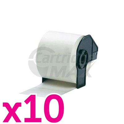 10 x Brother DK-11202 Generic Black Text on White Die-Cut Paper Label Roll 62mm x 100mm - 300 labels per roll