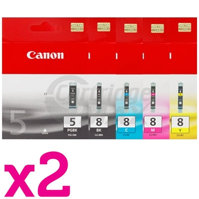 10-Pack Canon PGI-5BK, CLI-8BK/C/M/Y Original Inkjet [2BK,2PBK,2C,2M,2Y]